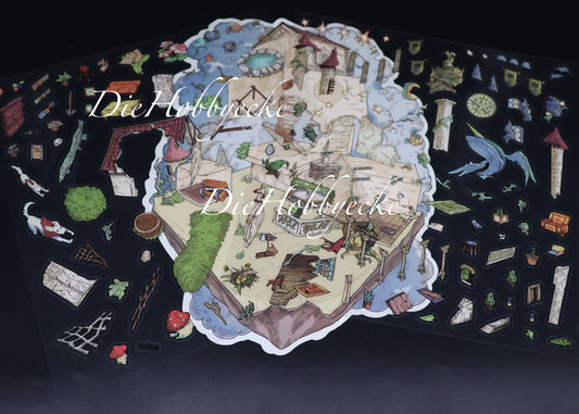 3D Scene Sticker Motiv der Narr