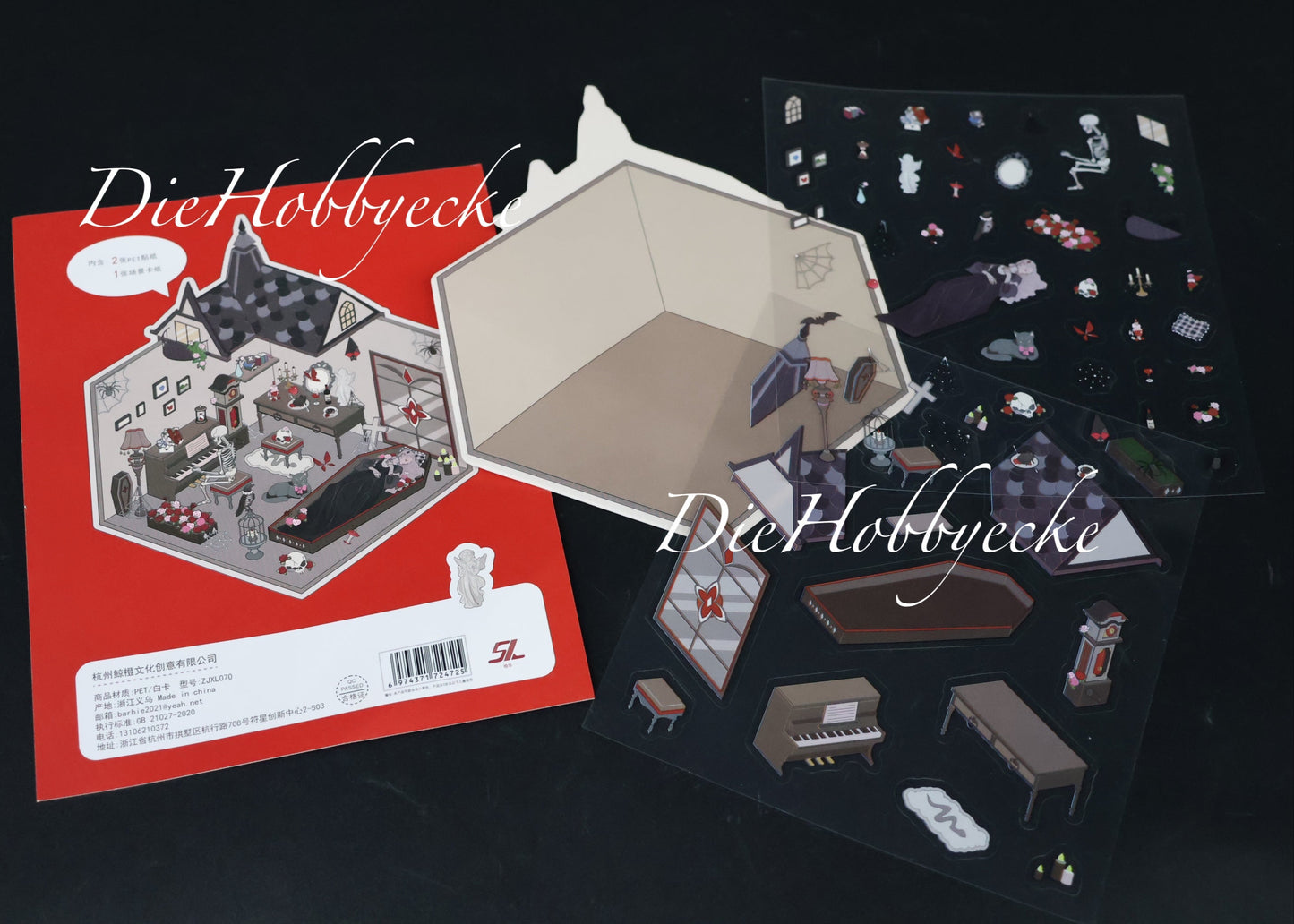 3 D Scene Sticker Motiv Gothic Schloß