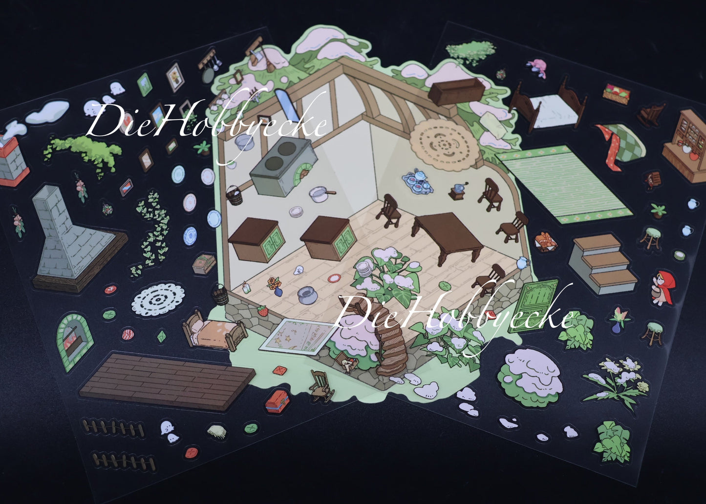 3d Scene Sticker Motiv Rotkäppchen