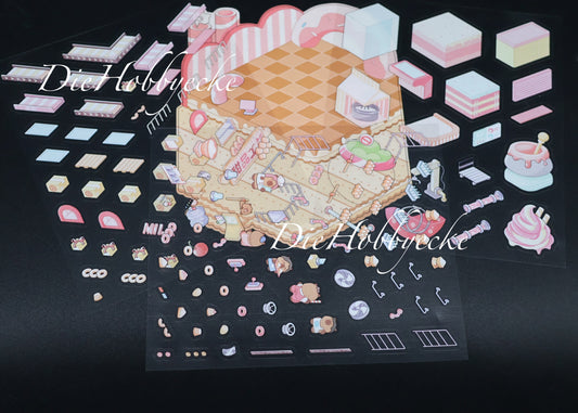 3D Scene Sticker Motiv Süßwarenherstellung