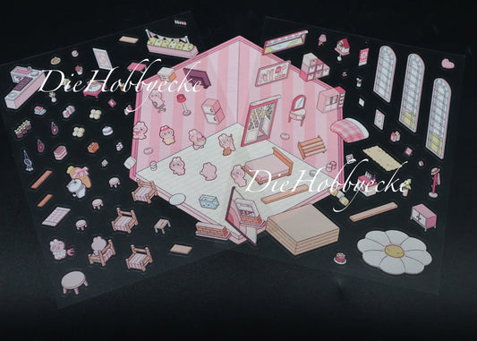 3D Scene Sticker kuscheliges Zuhause