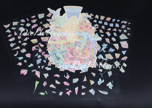 3D Scene Sticker Puzzle chinesische bunte Vase