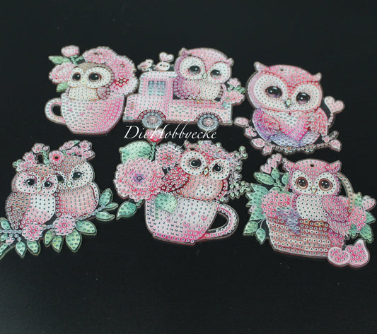 Diamond Painting Anhänger Eulen