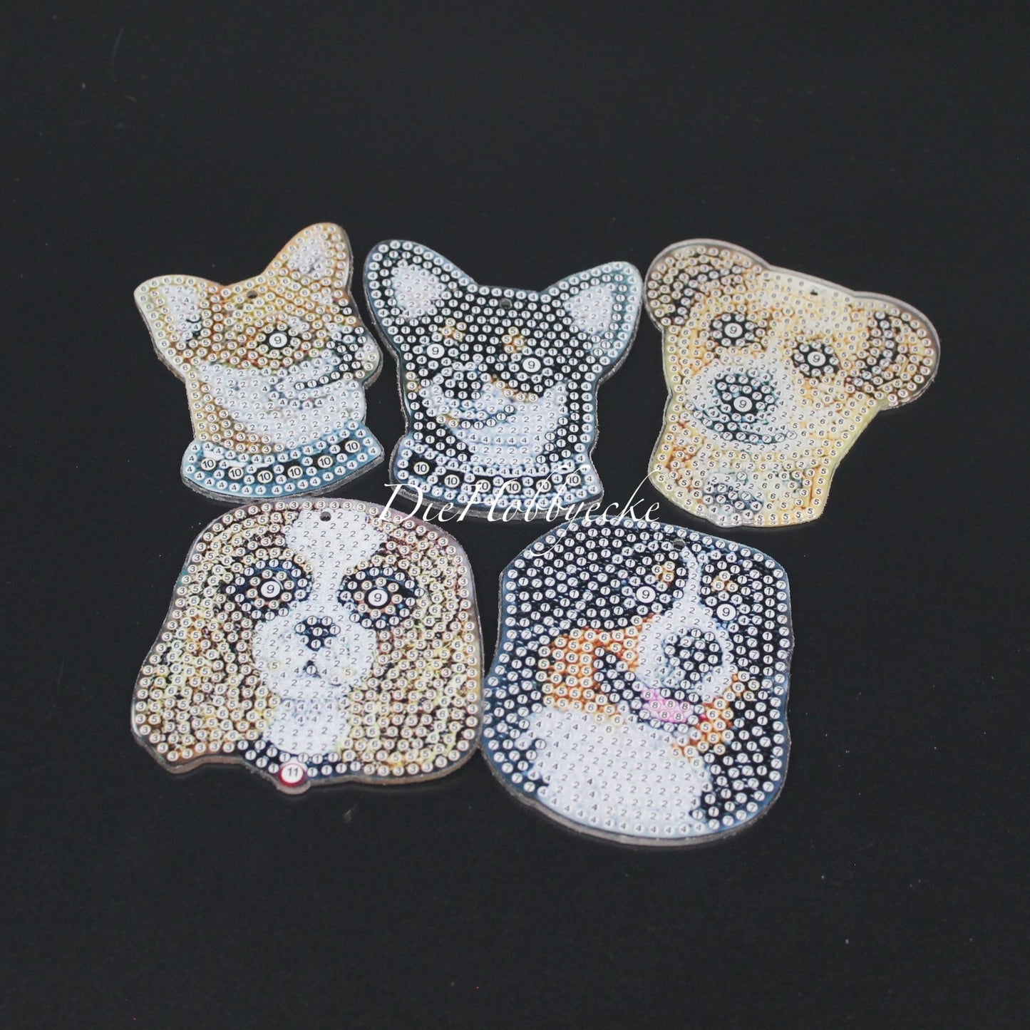 Diamond Painting Anhänger Hundeköpfe