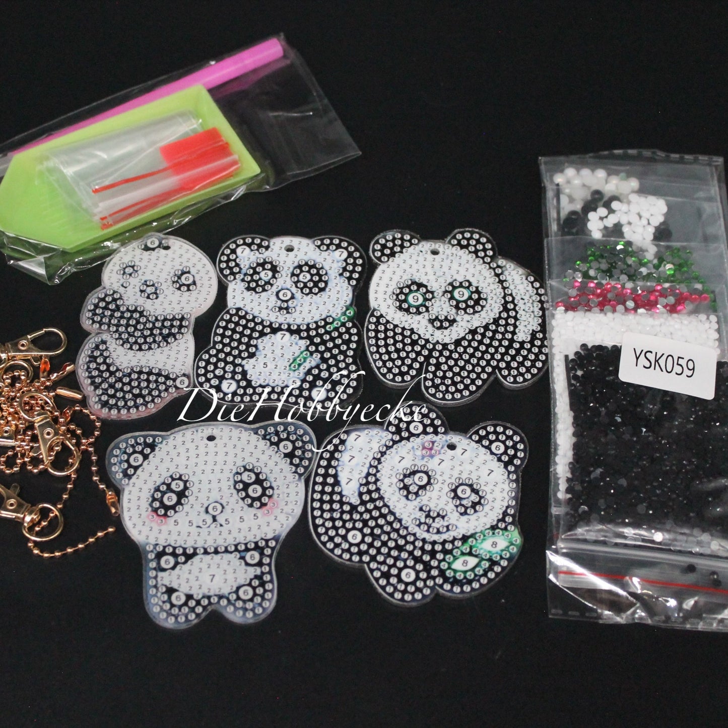 Diamond Painting Anhänger Pandas