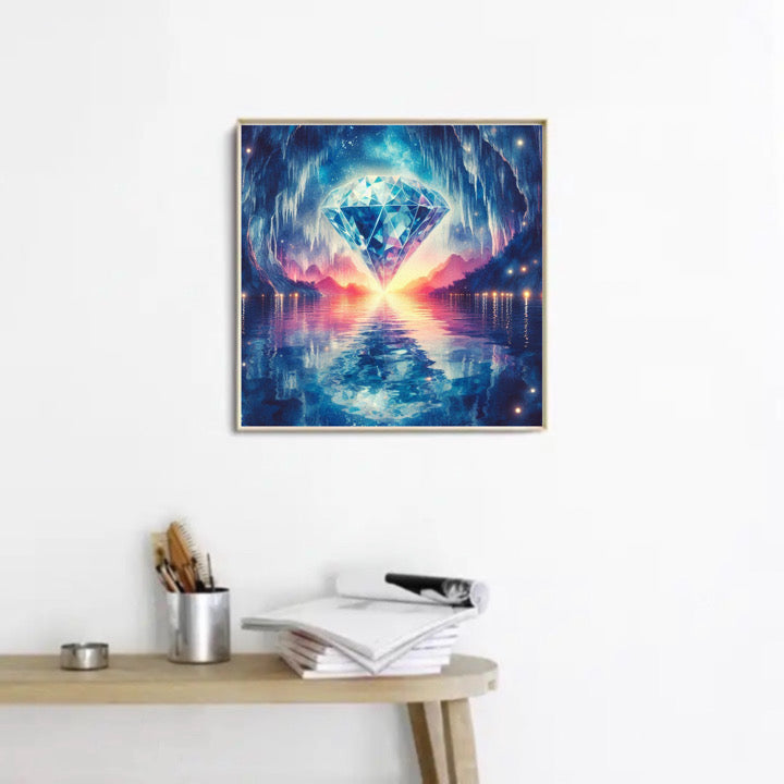 diamond painting fertige bilder aufbewahren Diamond Painting Bild 50x50 Schwebender Diamant with DiamondPaintingBe – DieHobbyecke®