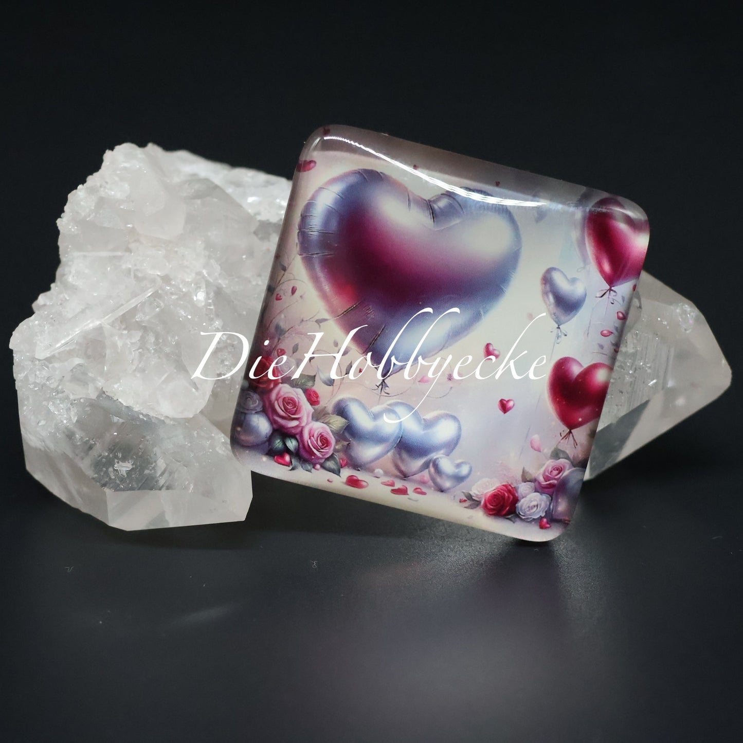 Diamond Painting Cover Minder Kristall-Valentinsherzen