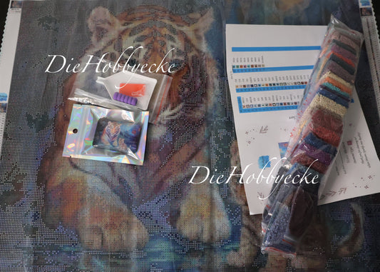 Diamond Painting Bild Tigermama Azura und Baby Lumo