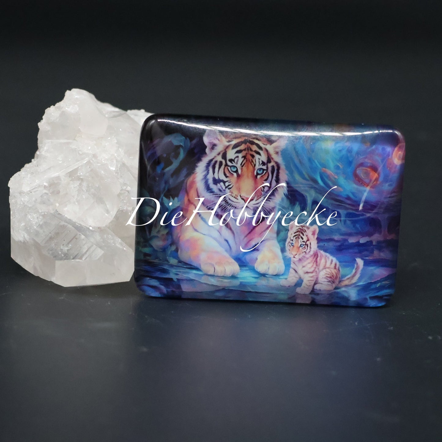 Diamond Painting Cover Minder Tigermama Azura und Baby Lumo