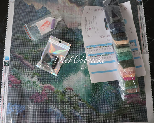 Diamond Painting Bild Wasserfall in den Bergen