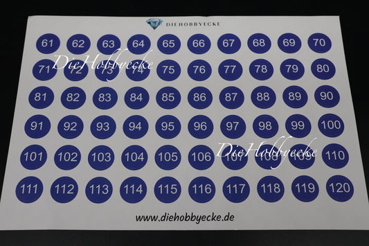 Diamond Painting Zahlen-Sticker 61-120