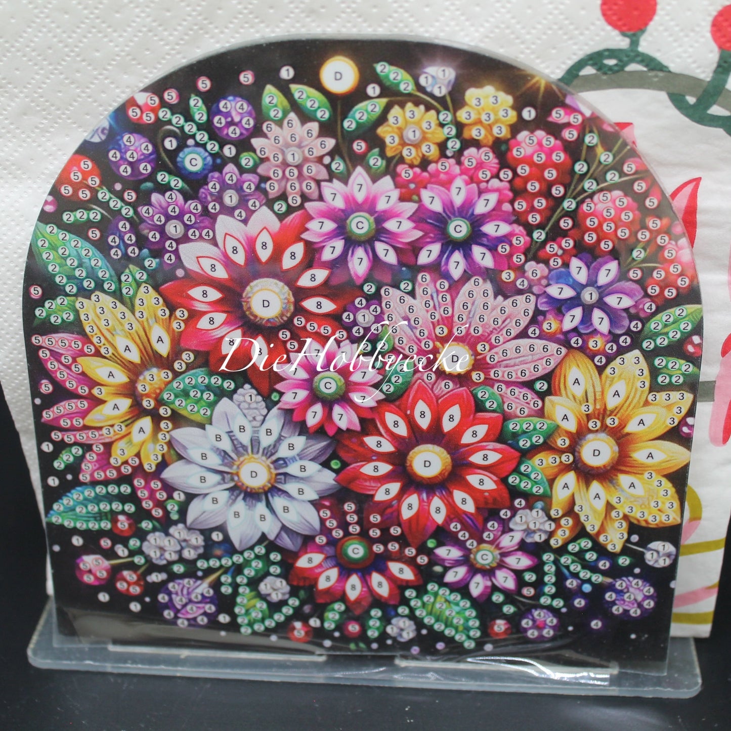 Diamond Painting Serviettenhalter bunte Blumen