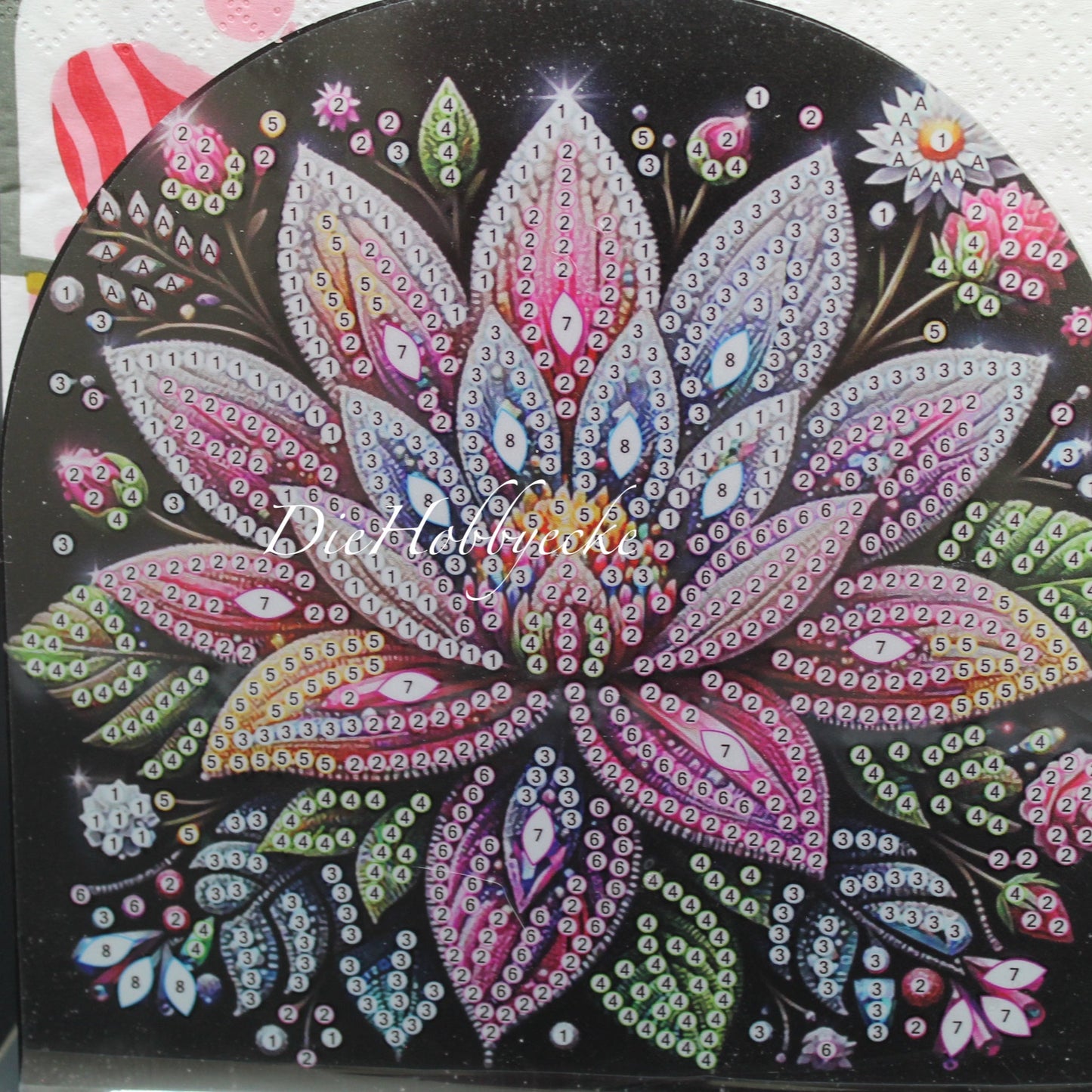 Diamond Painting Serviettenhalter bunte Lilie