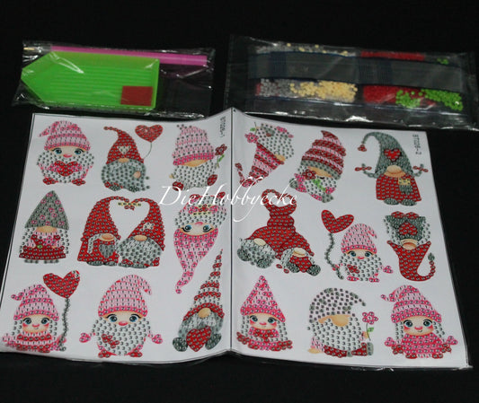 Diamond Painting Sticker putzige Wichtel with LOVE