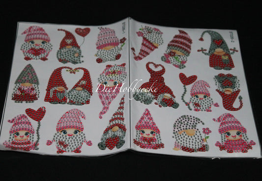 Diamond Painting Sticker putzige Wichtel with LOVE