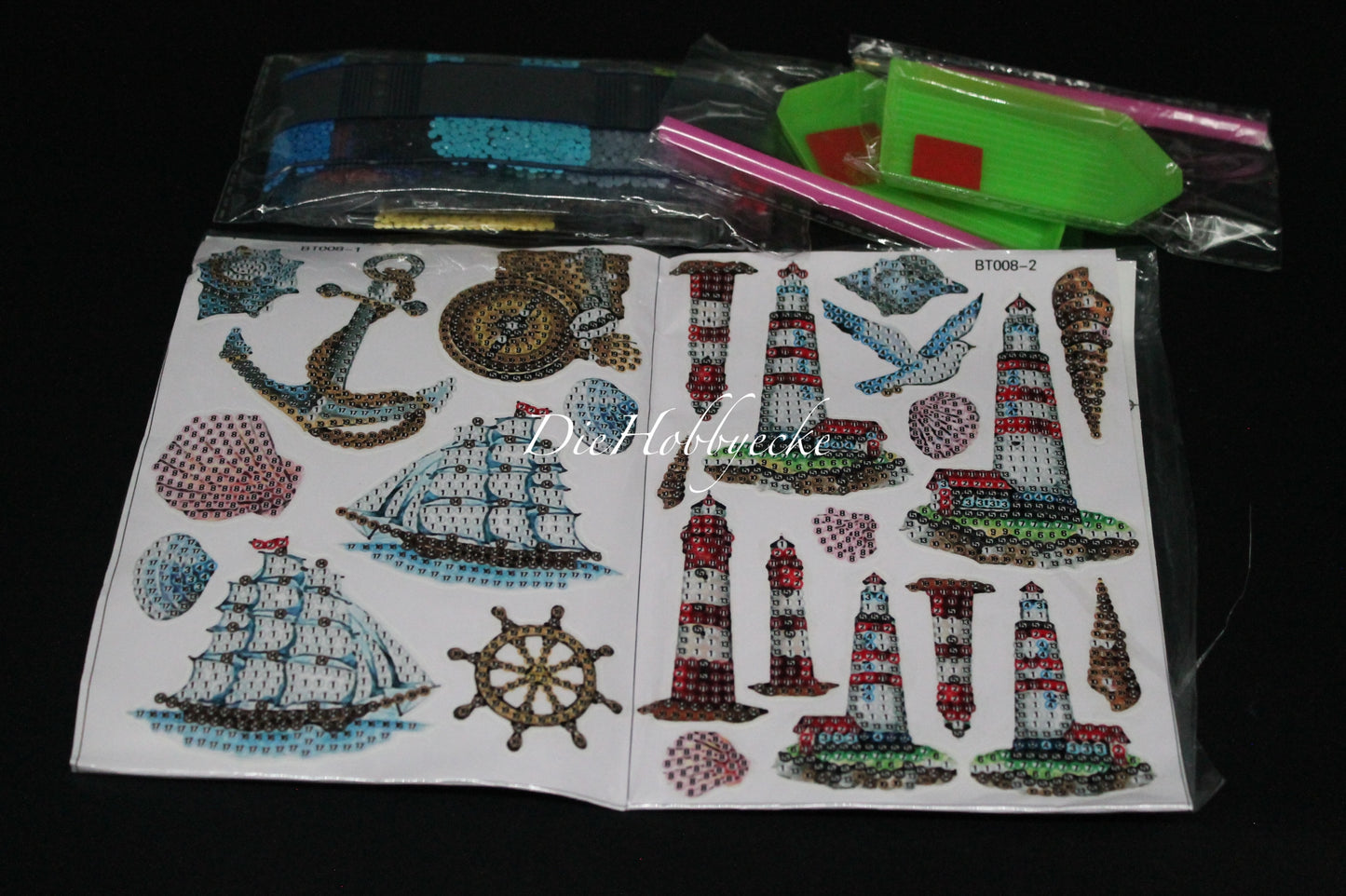Diamond Painting sehr schöne Sticker mit Marine-Motiven
