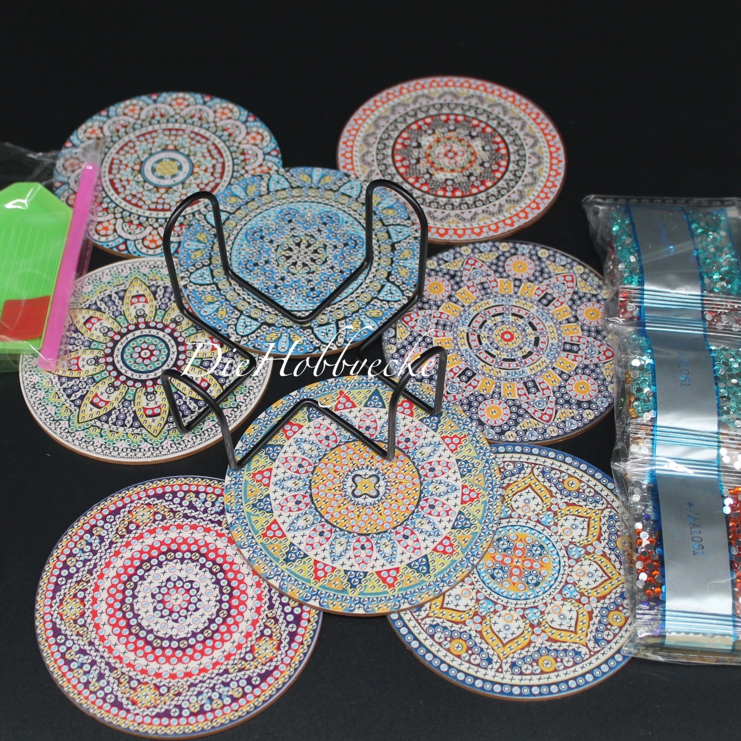 Diamond Painting 8 bunte Mandala Untersetzer