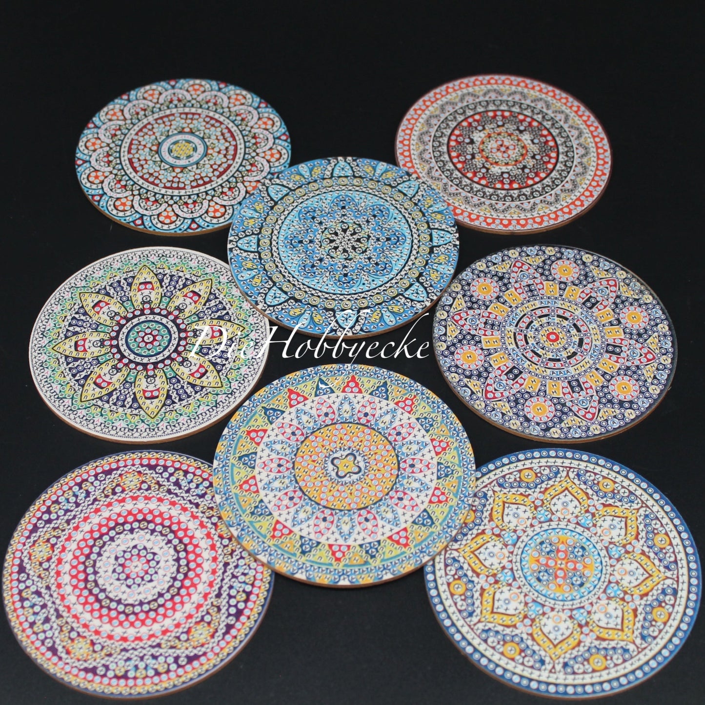 Diamond Painting 8 bunte Mandala Untersetzer