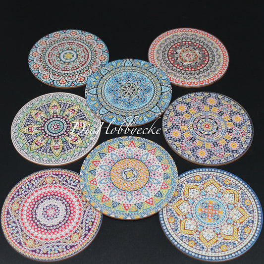 Diamond Painting 8 bunte Mandala Untersetzer