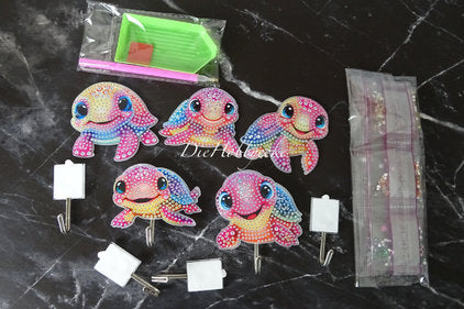 diamond painting Aufhaenger mit bunten Schildkroeten