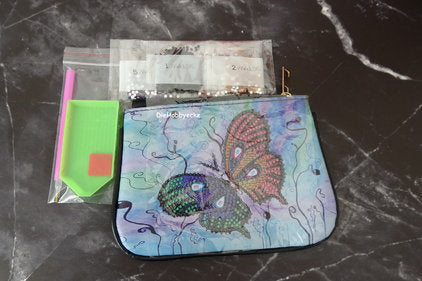 diamond painting Kosmetiktasche Schmetterling