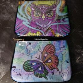 diamond painting Kosmetiktasche Eule Schmetterling