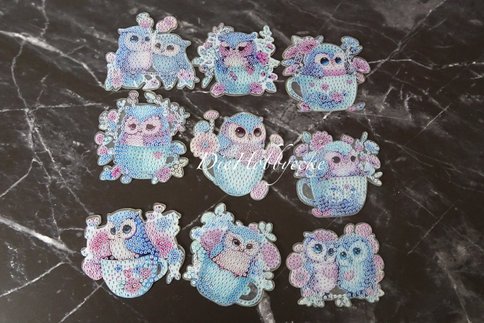 Diamond Painting Blumentopf Stecker Eulen