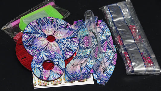 Diamond Painting Vase blau-rosé