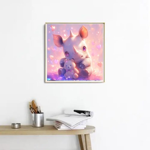 Diamond Painting Bild Nashorn Samy