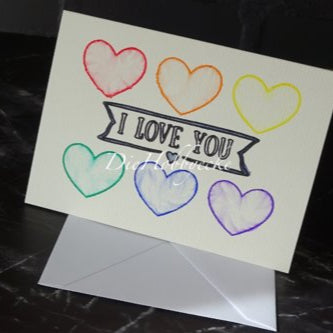 DieHobbyecke aquarell Geschenkkarte I love you