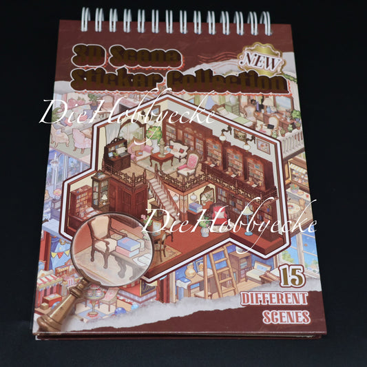 3D Scene Sticker Block mit 15 Räume voller Fantasie!