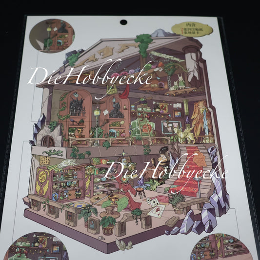 3D Scene Sticker Motiv Der Magier