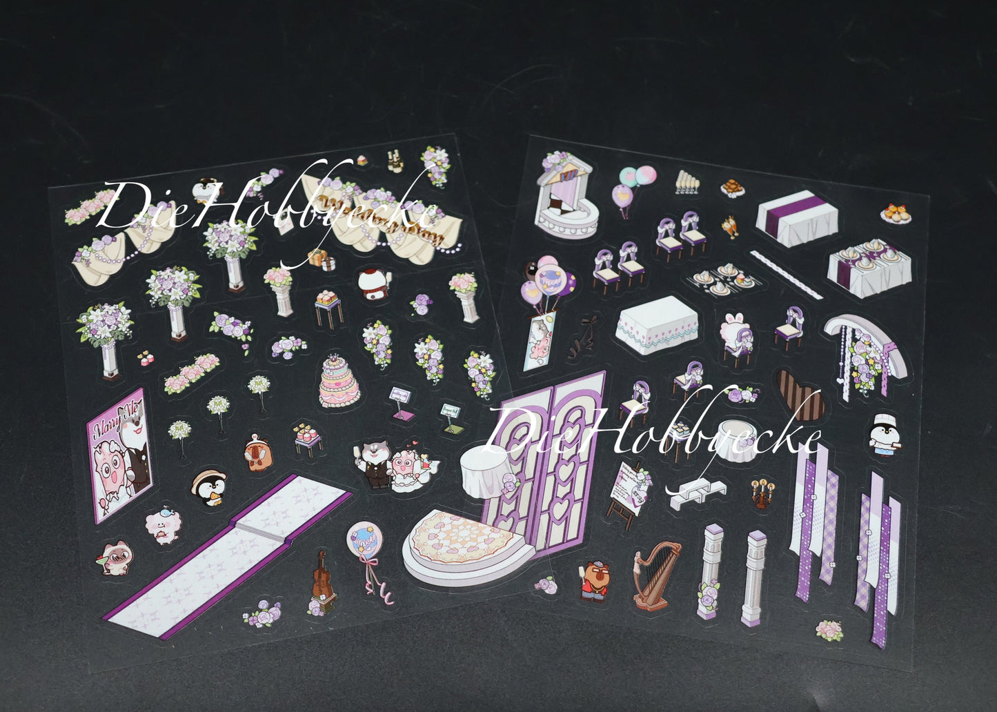 3D Scene Sticker Motiv Hochzeit