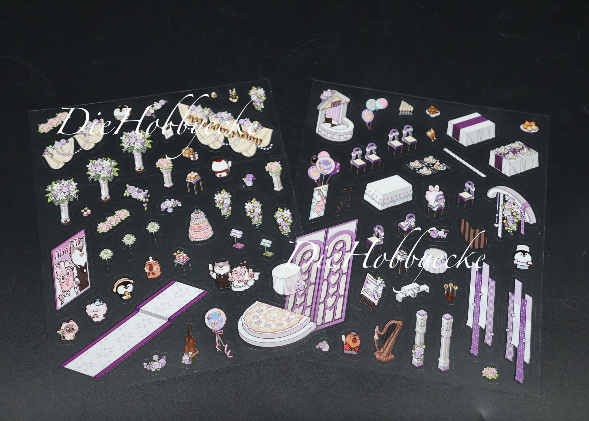 3D Scene Sticker Motiv Hochzeit