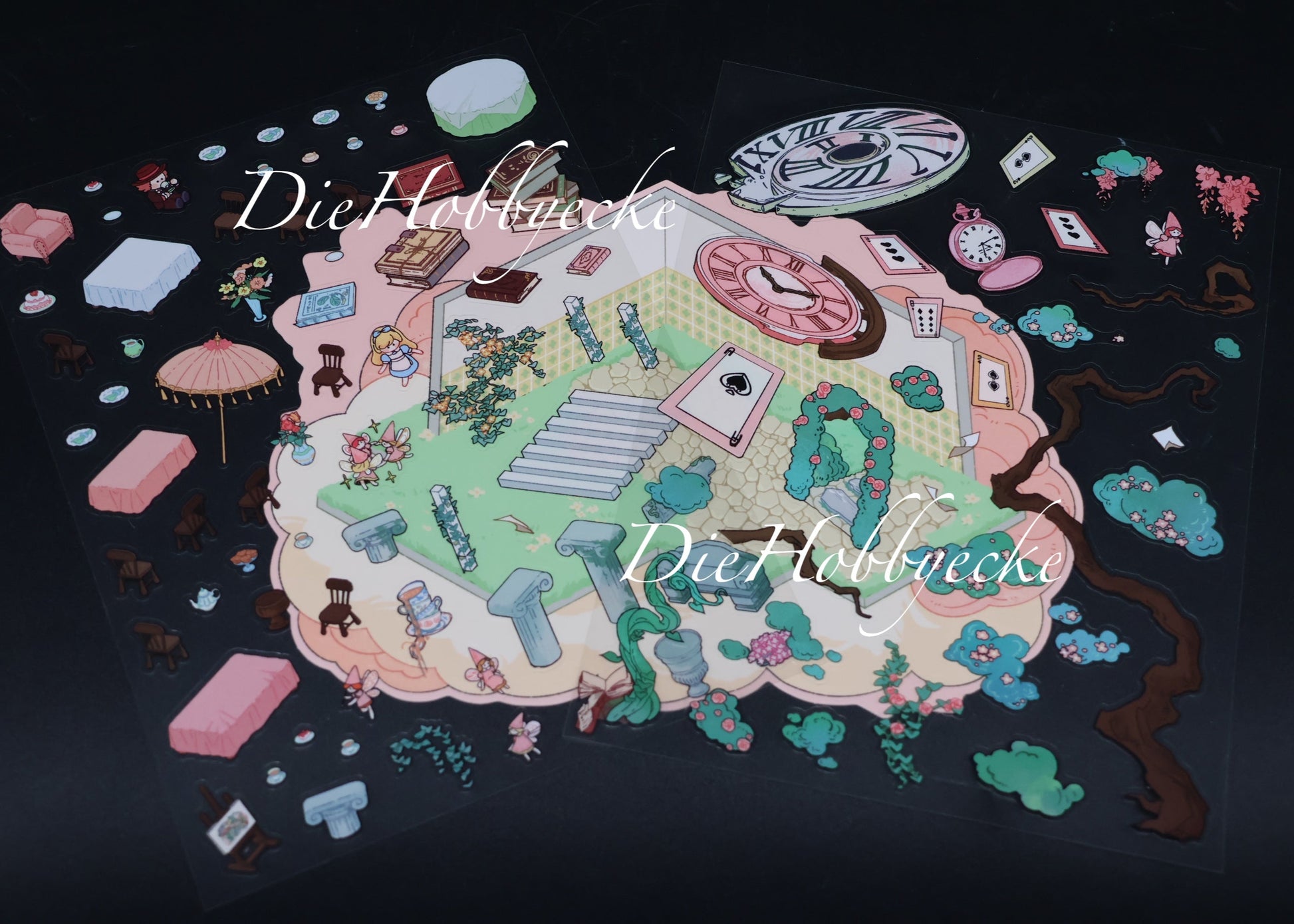 3D Scene Sticker Motiv Tea Parties