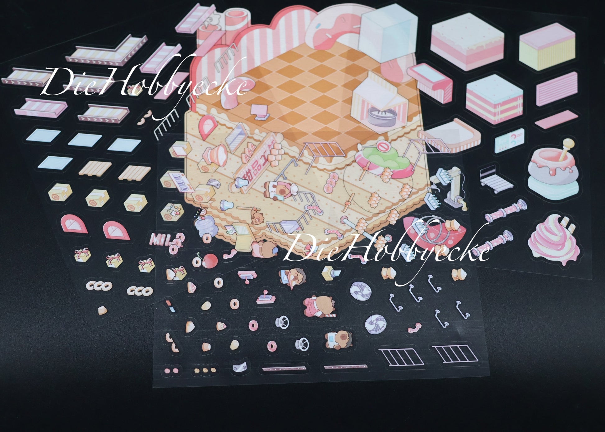 3D Scene Sticker Motiv Süßwarenherstellung