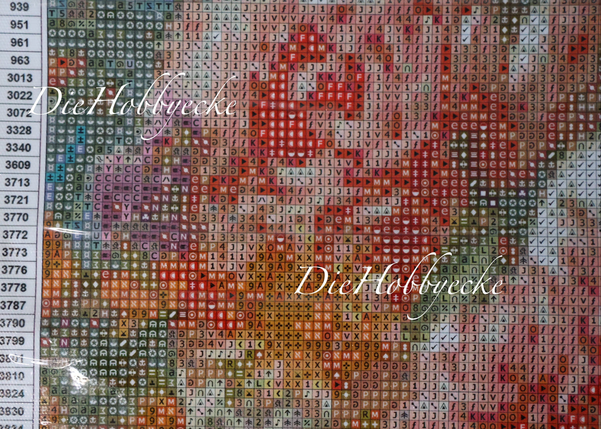 Diamond Painting Bild antikes Blumen-Telefon