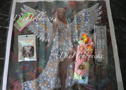 Diamond Painting Teilbild Blumen-Engel