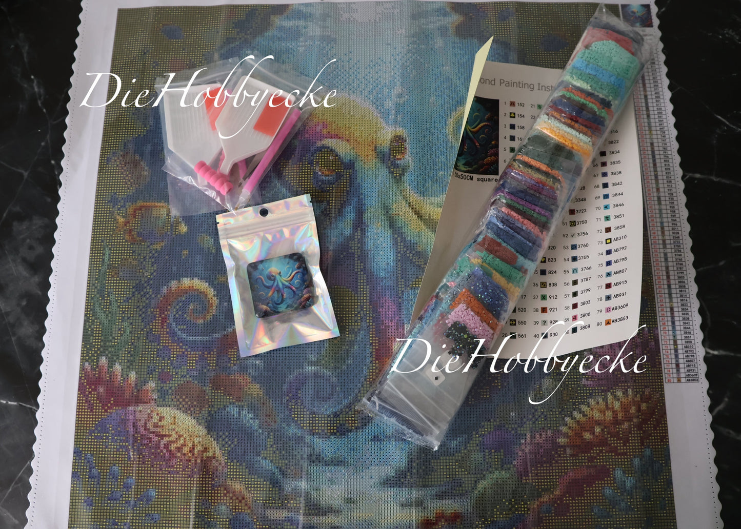 Diamond Painting Bild Krake Lumi