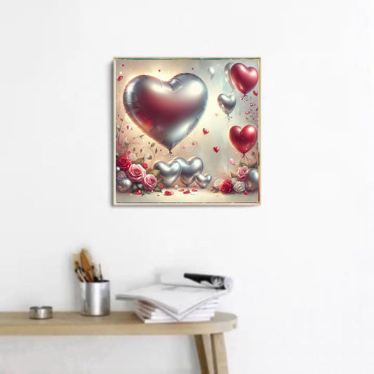 Diamond Painting Bild Kristall-Valentinsherzen