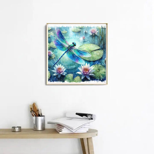 Diamond Painting Bild Libelle am See