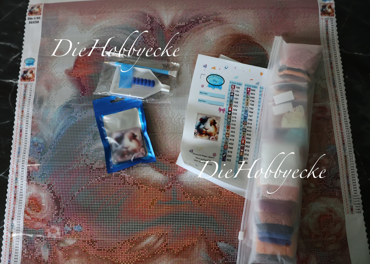 Diamand Painting Bild Chantal, das zuckersüsse Meerschweinchen