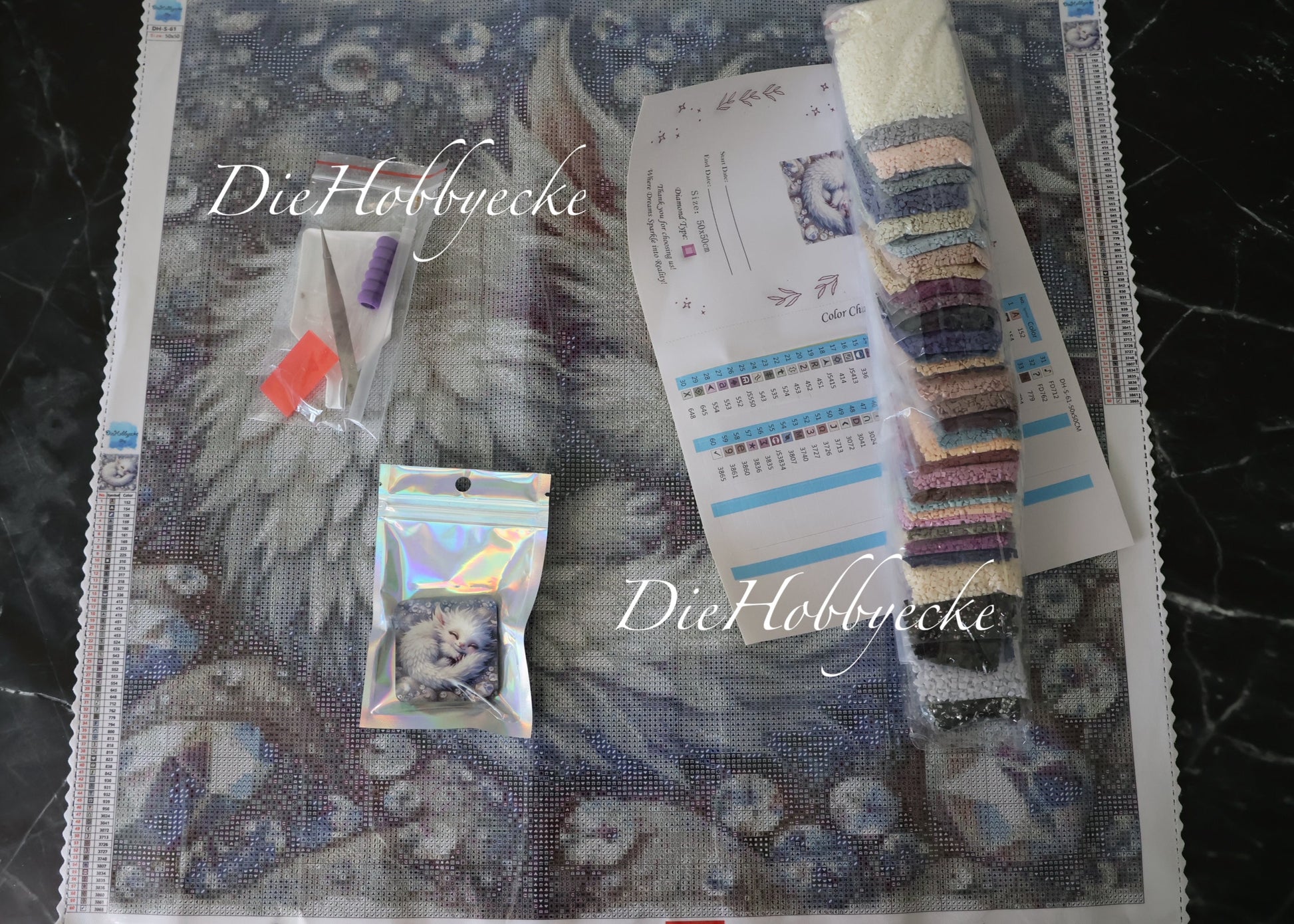 Diamond Painting Bild schlafender Mucki