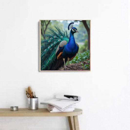 Diamond Painting Cover Minder Kaami, der stolze Pfau