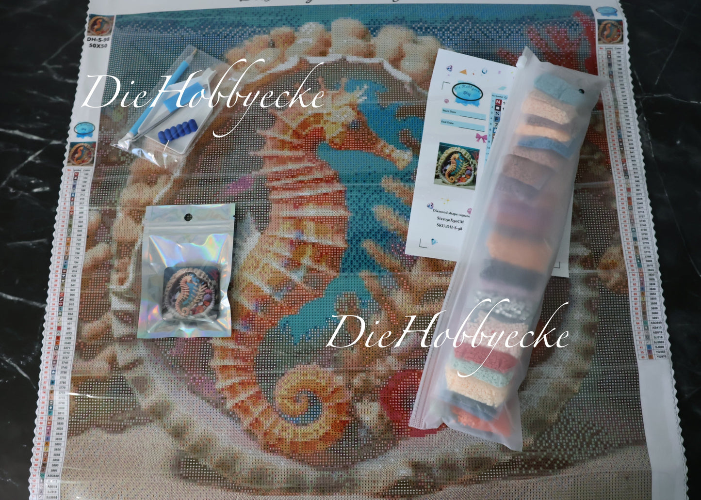 Diamond Painting Bild Pebbels das süsse Seepferdchen