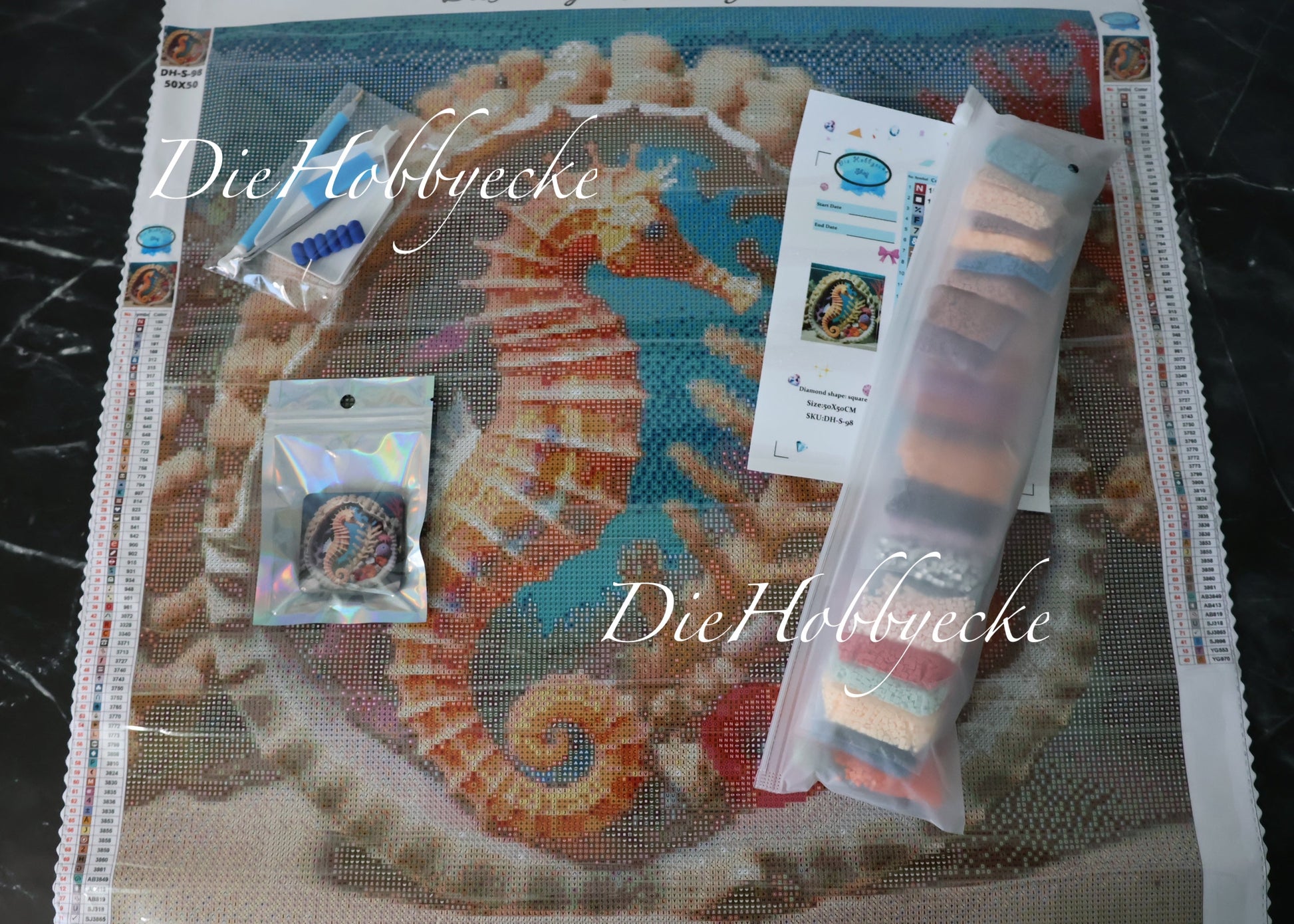 Diamond Painting Bild Pebbels das süsse Seepferdchen