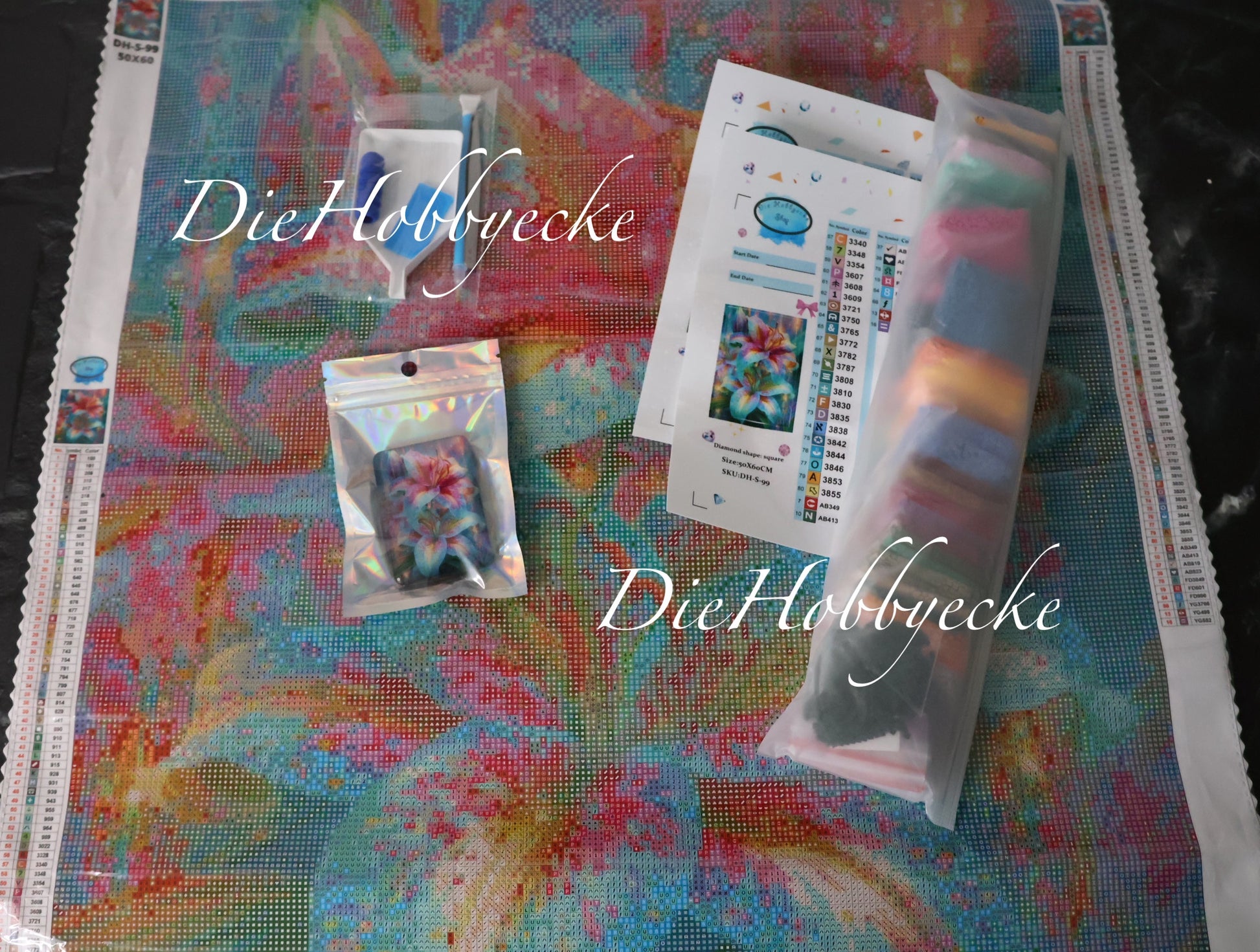 Diamond Painting Bild Lilien im Farbrausch
