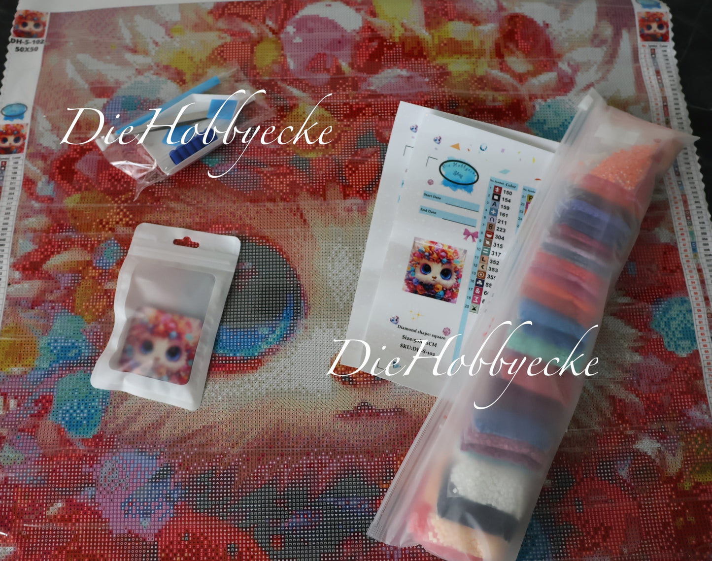 Diamond Painting Bild Iggy, das buntes Igelchen
