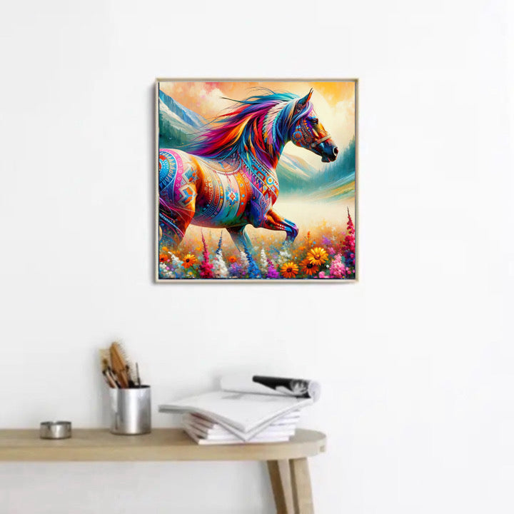 Diamond Painting Bild Aurora, ein Pferd voller Farbe