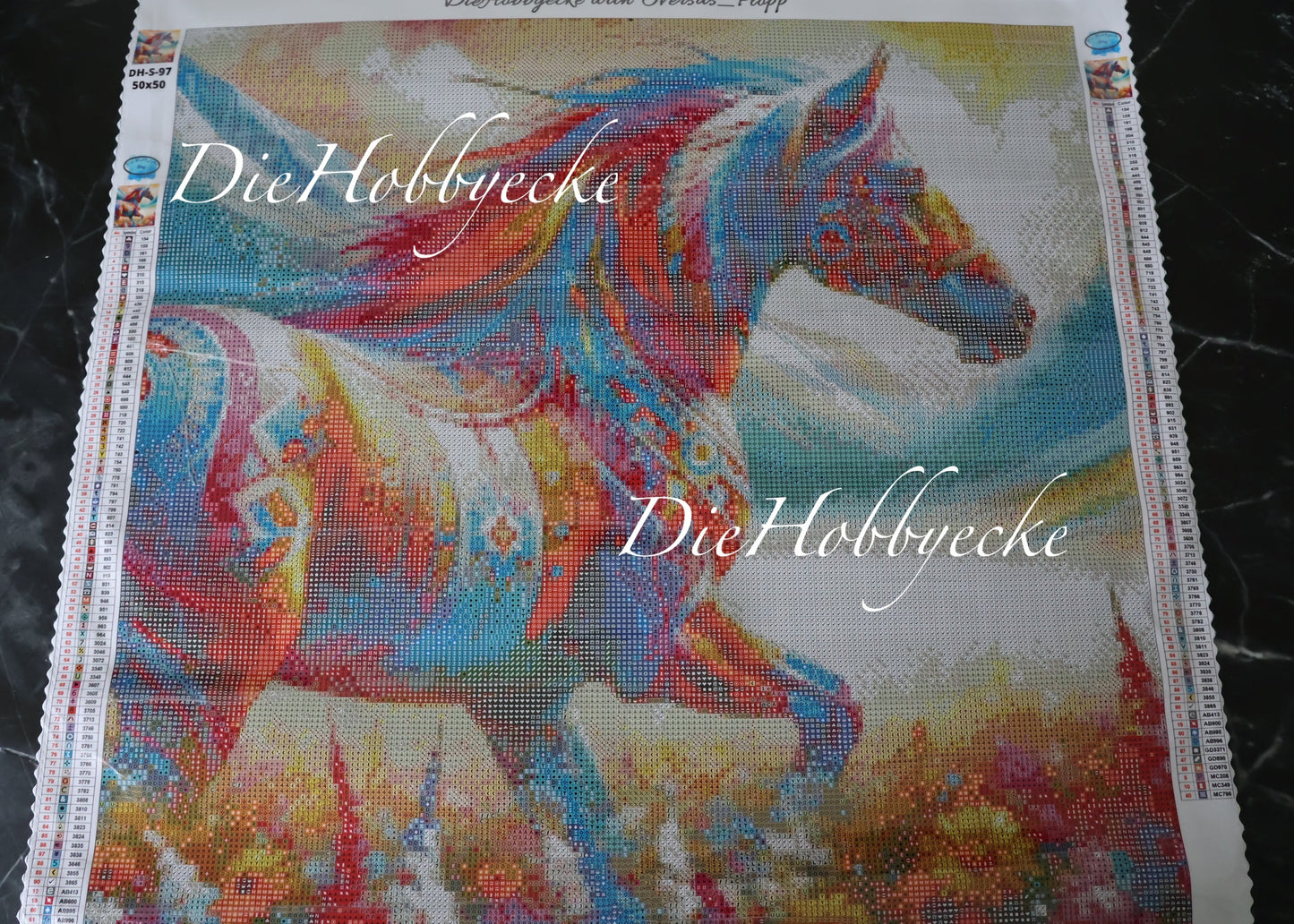 Diamond Painting Bild Aurora, ein Pferd voller Farbe